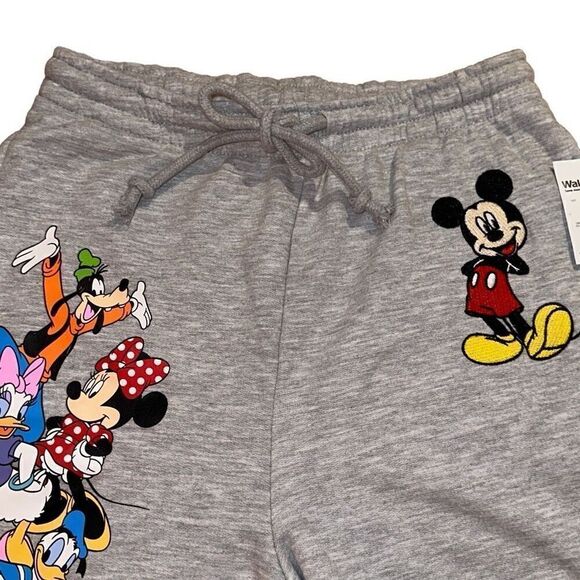 *New* Disney Ladies XS Mickey and Friends Elastic Waist Drawstring Heather Gray - Picture 6 of 10